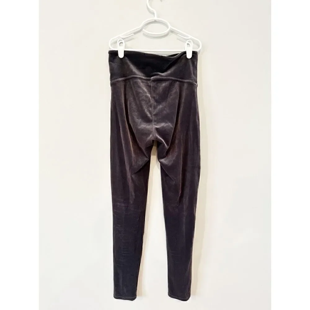 Spanx luxe velour high waisted leggings silver chrome